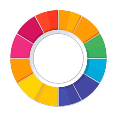Colorful Circular Diagram with Slices and White Interior Background