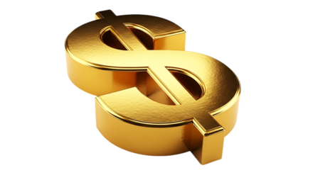 Golden Dollar Sign Symbol Representing Wealth Finance Investment And Economy