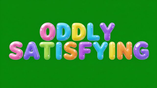 Text animation displaying satisfying and oddly satisfying