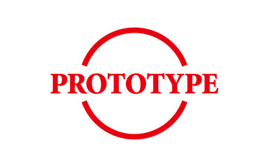 PROTOTYPE - Red Rubber Stamp with text PROTOTYPE

