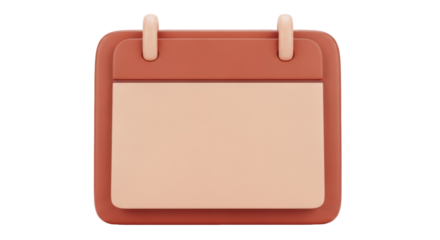 3D rendering of a calendar icon isolated PNG, reminder symbol for events and appointments on transparent background