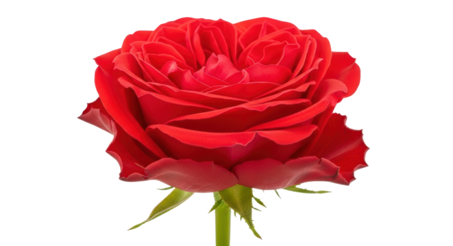 Vibrant red rose blossom isolated PNG, romantic flower with detailed petals on transparent background for Valentine s Day and floral designs
