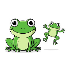 Cute cartoon frogs illustration