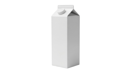 Blank milk carton isolated PNG, dairy product packaging mockup on transparent background for branding and design projects