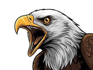 Roaring Eagle Vector Illustration Open Beak Graphic Symbol