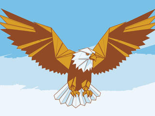 Origami Eagle Vector Art Folded Paper Shapes Minimalist Vector Illustration