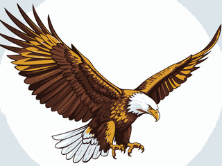 Brushstroke Eagle Vector Illustration in Artistic Style for Graphic Design
