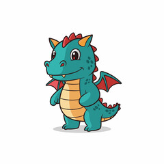Cute cartoon dragon illustration