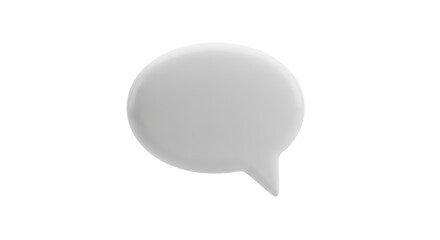 Gray speech bubble PNG isolated on transparent background, communication and social media concept for graphic design