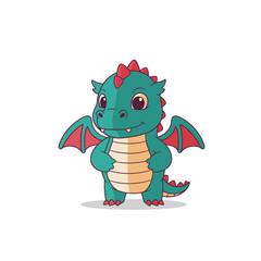 Cute baby green dragon vector illustration