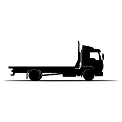 Flatbed truck silhouette vector