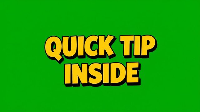 Quick Tip Text Animation On Green Screen