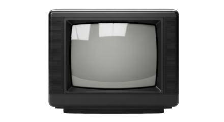 Vintage black television PNG isolated on transparent background, retro TV set for design and nostalgic projects