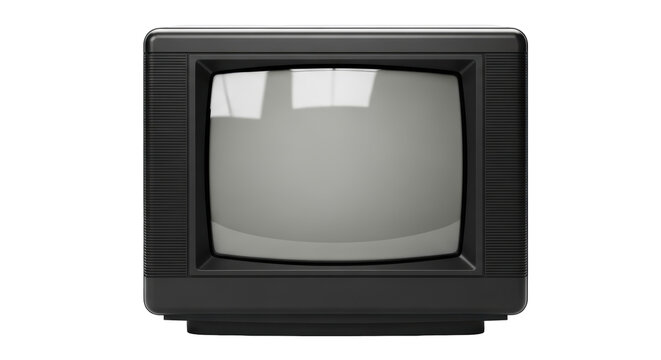 Vintage black television PNG isolated on transparent background, retro TV set for design and nostalgic projects