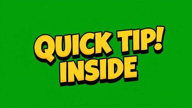 Quick Tip Graphic Animation On Green Screen
