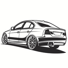 black car isolated on white background