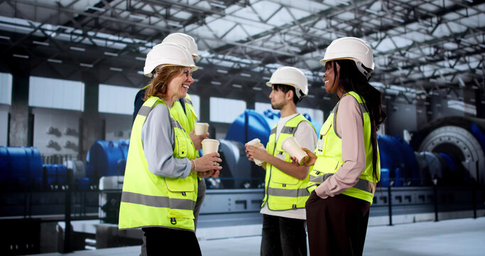 Diverse Team Of Workers Enjoying Coffee Break