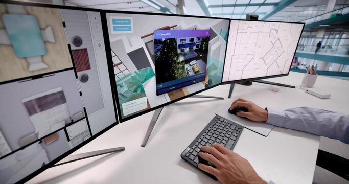 Fototapeta Designing A 3D Plan For Intruder Detection