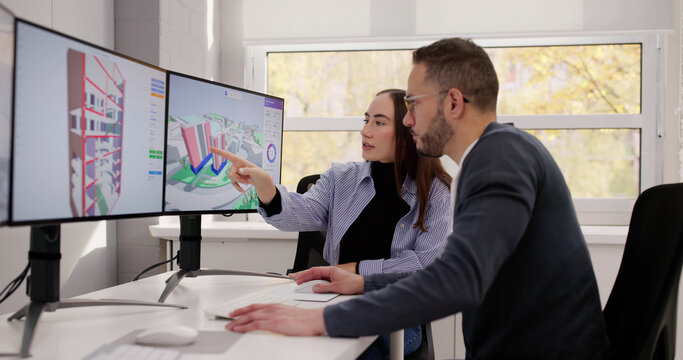 Urban Engineer Uses GIS Software To Inspect Construction Project For Valuation