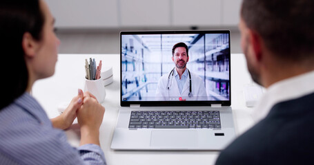 In This Image, A Couple Is Having A Virtual Family Conference Call