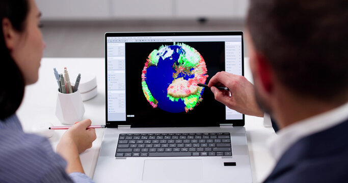 Global Warming Forecast: Meteorologist Woman Tracks Cyclone