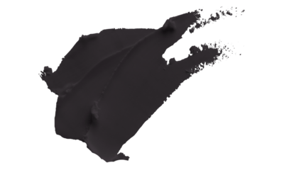 Black clay texture on transparent background.