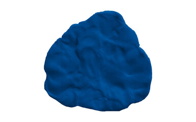 Blue clay texture on transparent background.