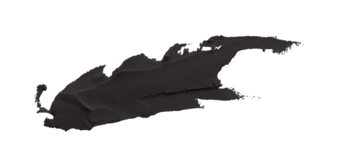 Black clay texture on transparent background.