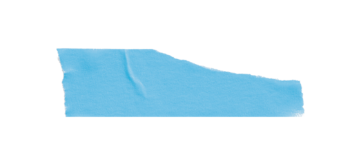 Light blue masking tape, plastic scotch, on a transparent background.