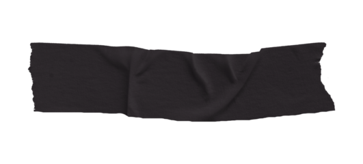 Black masking tape, plastic scotch on a transparent background.