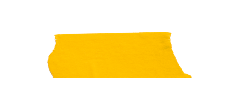 Yellow masking tape, plastic scotch, on a transparent background.