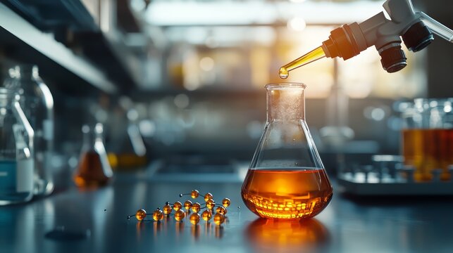 Chemical experimentation in lab modern laboratory setting science content innovative environment close-up view discovery concept for seo impact