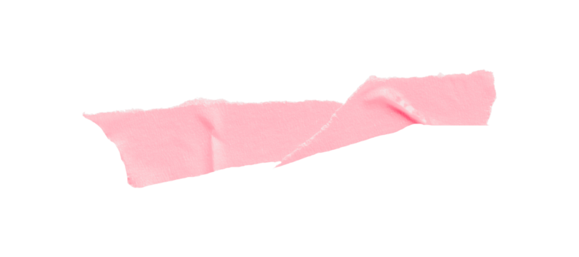 Pink masking tape, plastic scotch, on a transparent background.
