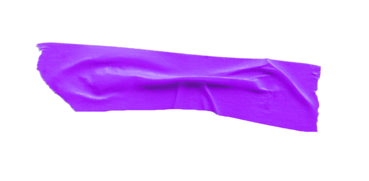 Purple masking tape, plastic scotch tape on a transparent background.