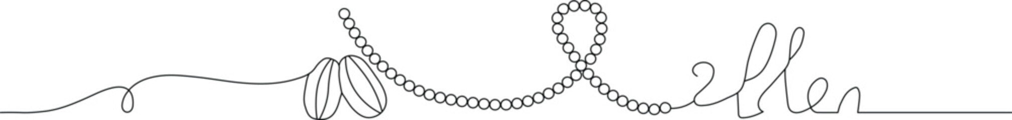 Minimal Single-Line Word Art with Looping Rope Detail and Leaf Accent &ndash; Modern Continuous Line