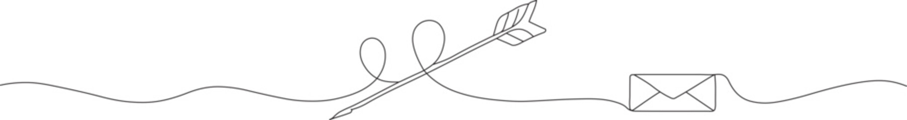 Single-Line Envelope with Arrow Icon &ndash; Minimal Message & Email Communication Symbol