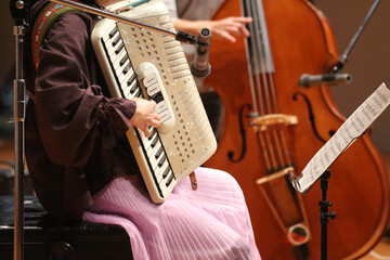 楽器の演奏をする様子