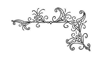 Elegant Corner Floral Element for Decoration