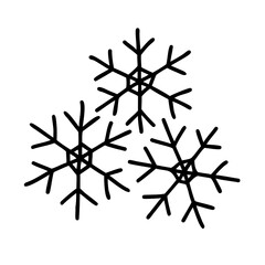 Minimal Snowflakes Cluster Illustration