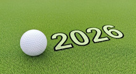 Close up White Golf Ball on Vibrant Green Putting Surface 2026