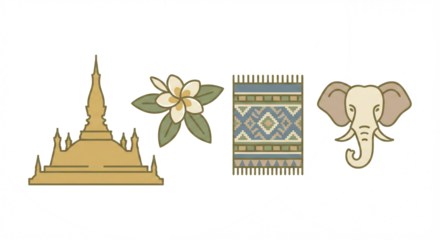 laos style painting on wall