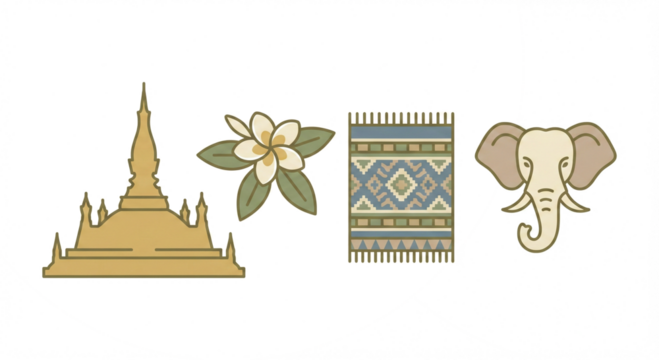 laos style painting on wall