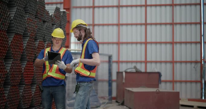 Metal sheet worker inspect materials to ensure they meet quality standards, precisely count inventory, and enhance environmental assurance in heavy industrial roofing and infrastructure projects.
