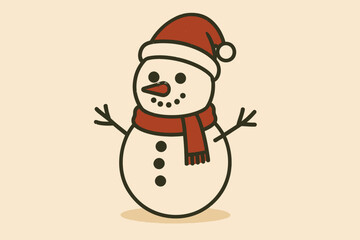 vector illustration of a christmas snowman