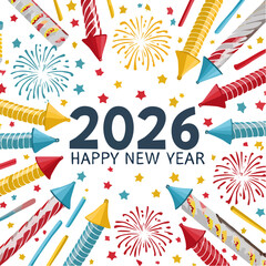 Happy birthday celebration card illustration design with colorful fun party decoration vector pattern