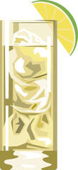 グラスに注がれたカクテルのイラスト（モスコミュール）
