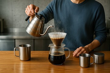 Barista pour-over session