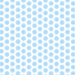 Minimalist, festive New Year's and Christmas design Blue simple, lacy, linear snowflakes on a white background