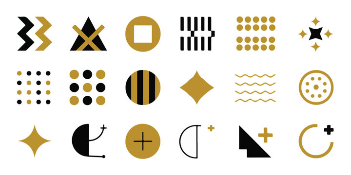 Creative minimal geometric logo elements collection modern business style graphic shapes template for elegant company brand 130