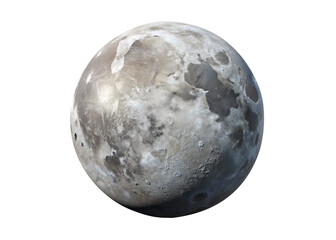 Detailed Full Moon isolated on Transparent Background